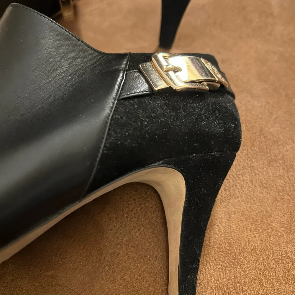 Vince Camuto Black Suede and Leather Booties - Picture 4 of 9
